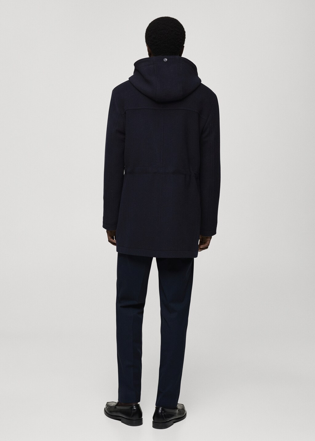 Hooded wool coat - Dark Navy