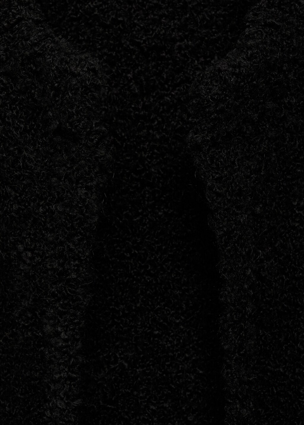 Bouclé knitted coat - Black