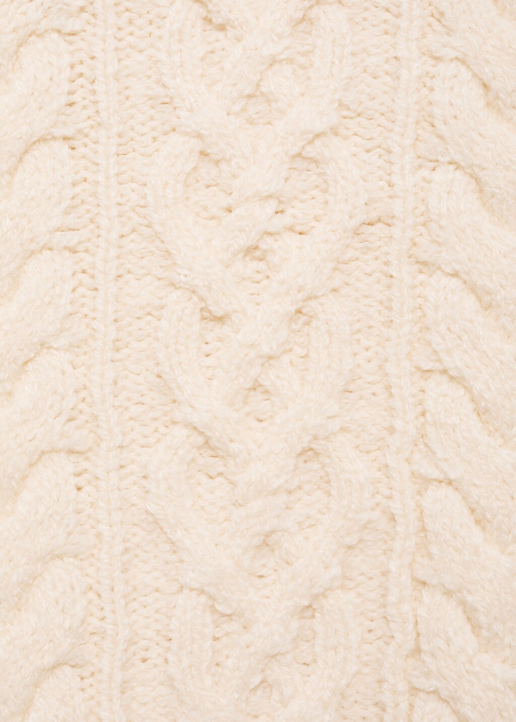 Twisted knitted flared-sleeve sweater - Ecru