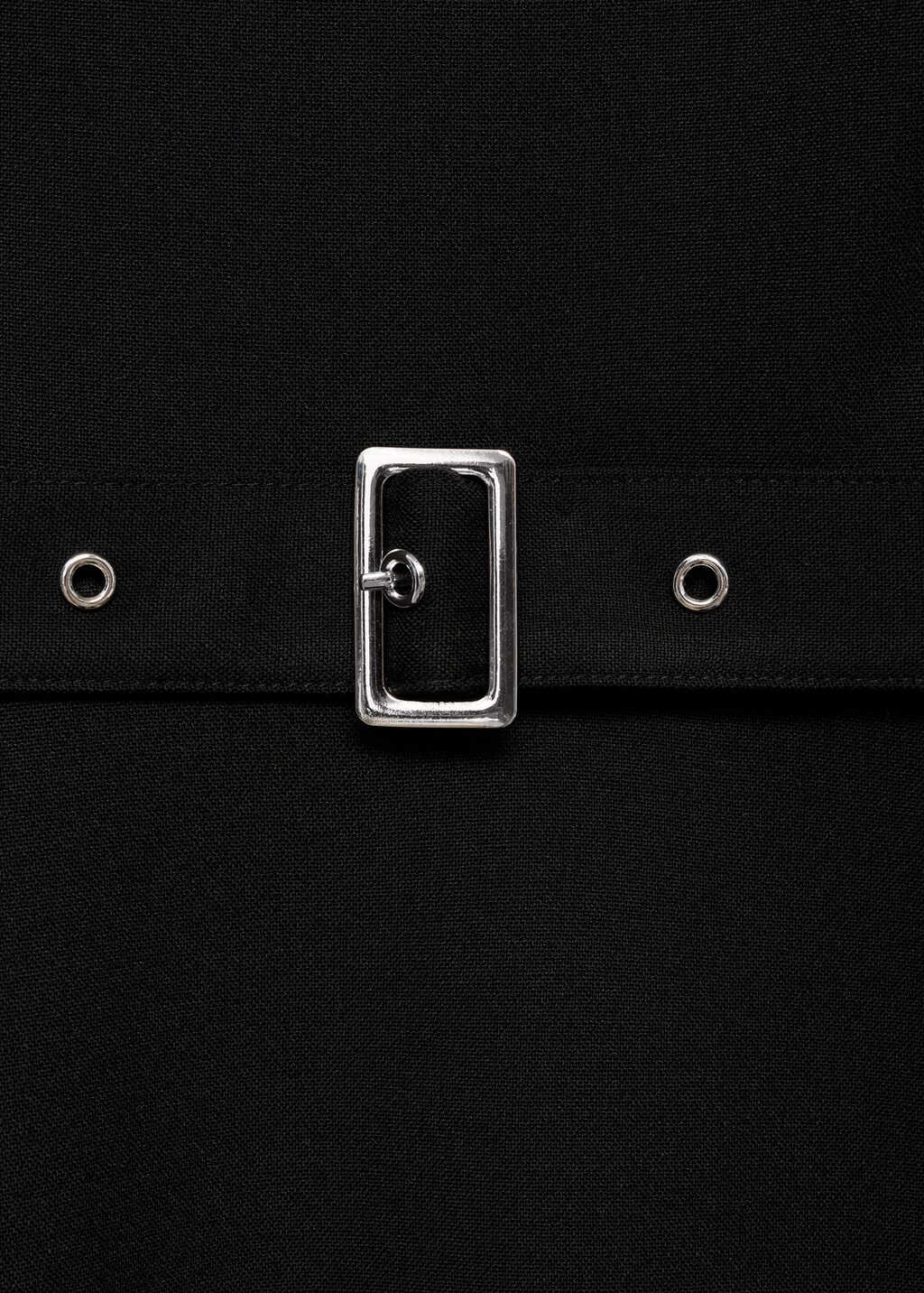 Asymmetrical dress with belt - Black