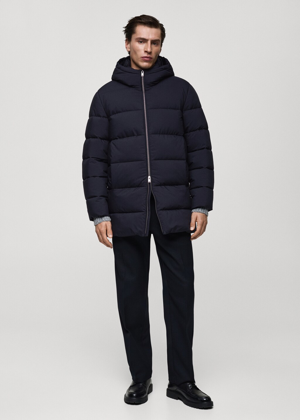 Water-repellent quilted coat - Dark Navy