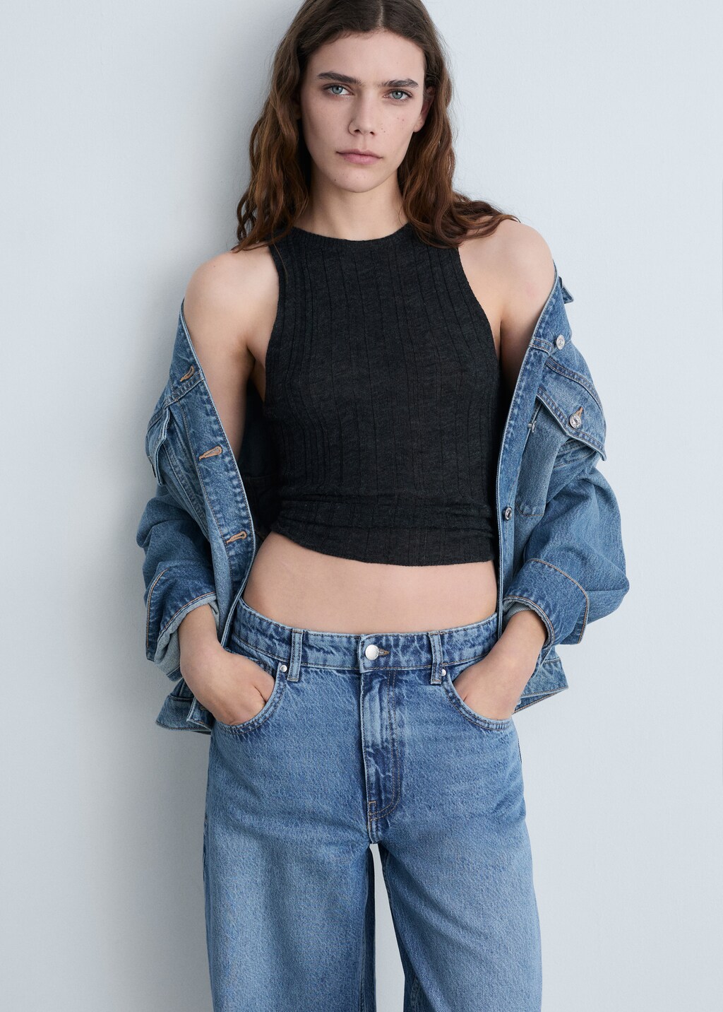 Mid-rise balloon jeans - Medium Blue