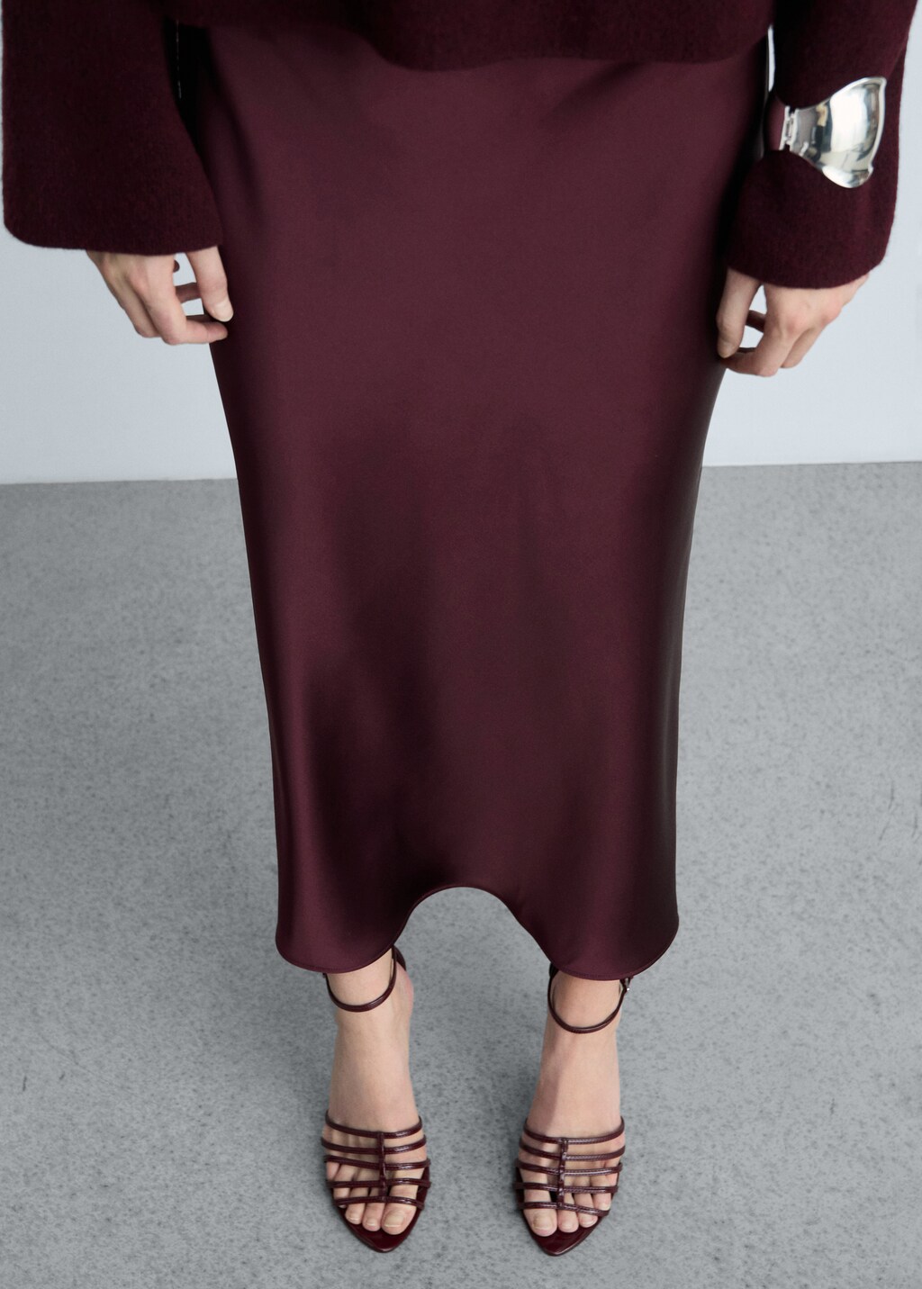 Strappy heeled sandals - Burgundy