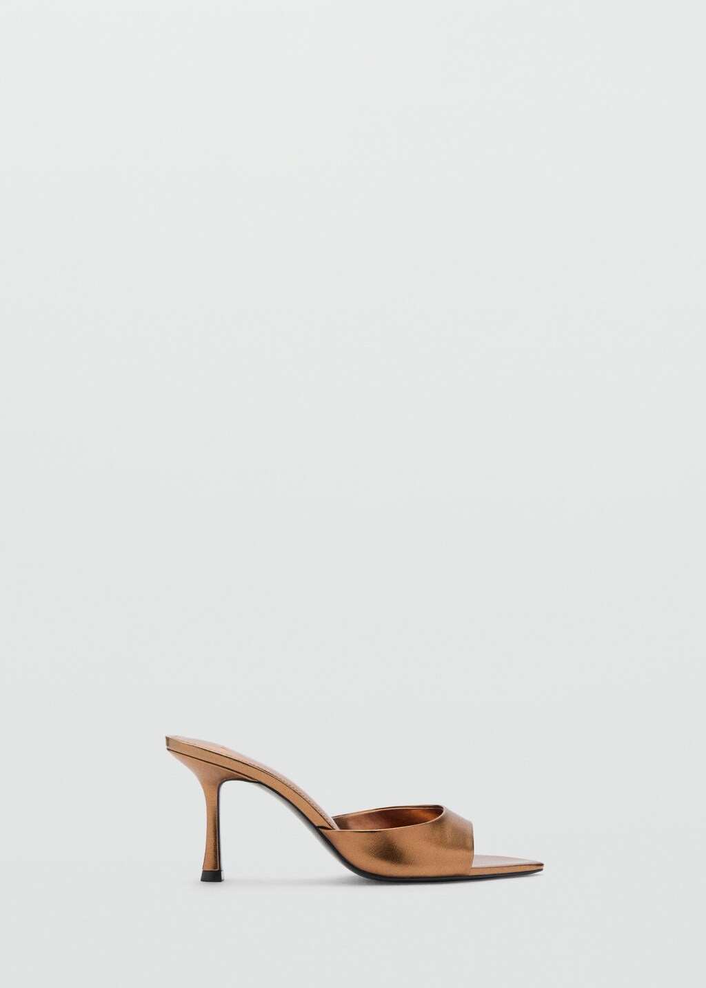 Patent leather effect heeled sandal - Chocolate