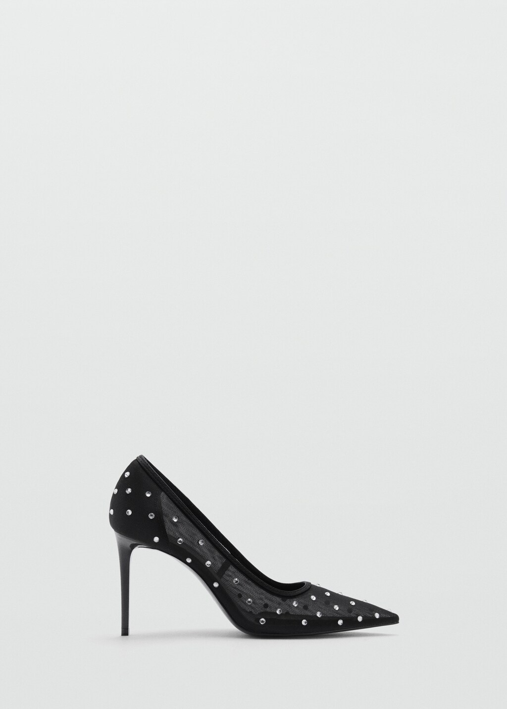 Glitter mesh heeled shoes - Black