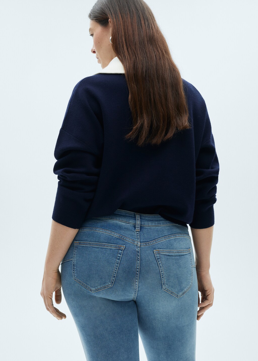 Waxed skinny pushup jeans - Black