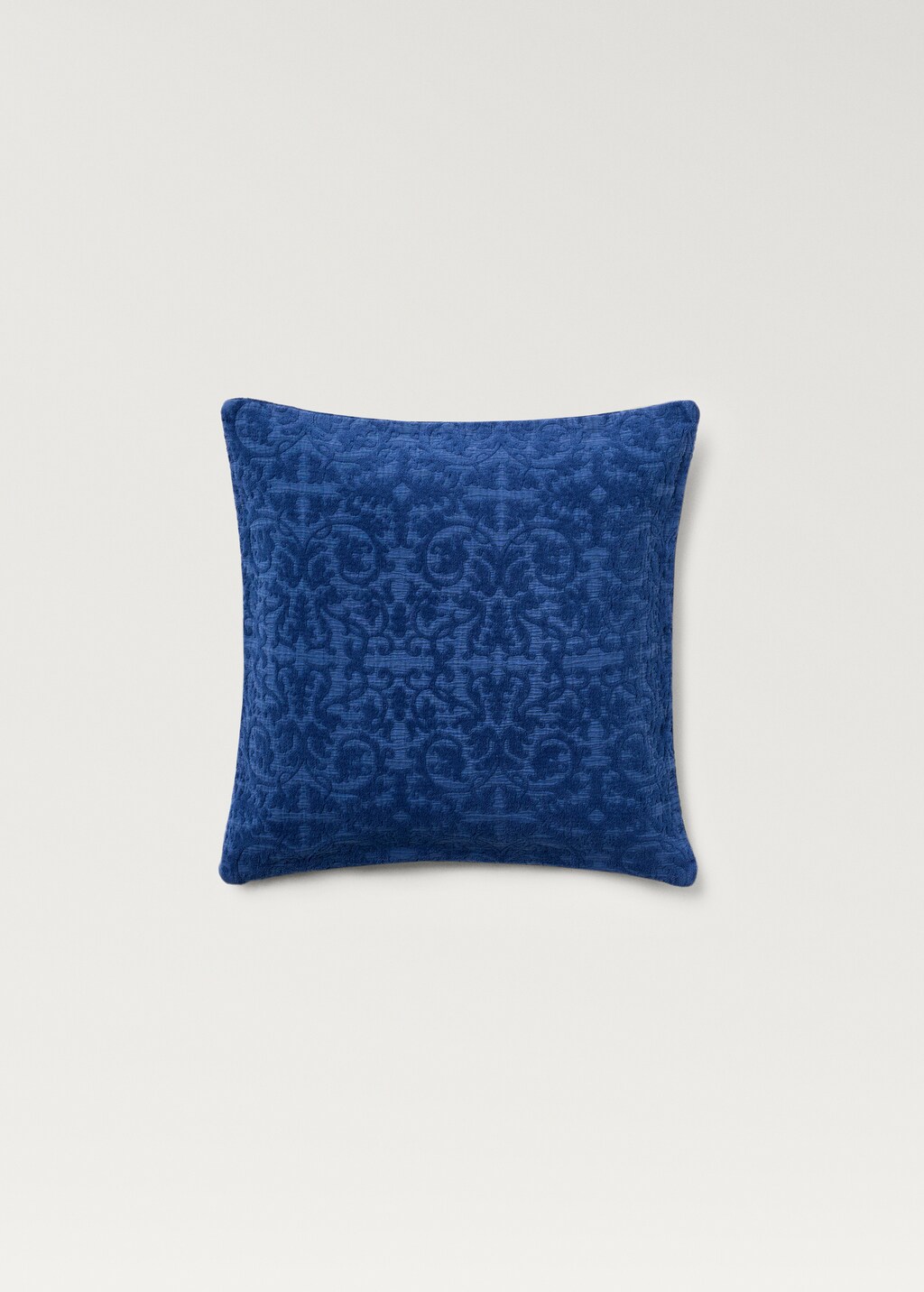 Cushion cover jacquard flowers 45x45 cm - Blue