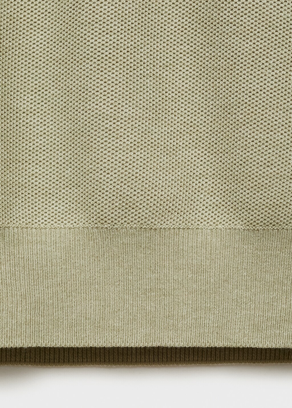 Microstructured cotton knitted sweater - Dark Navy