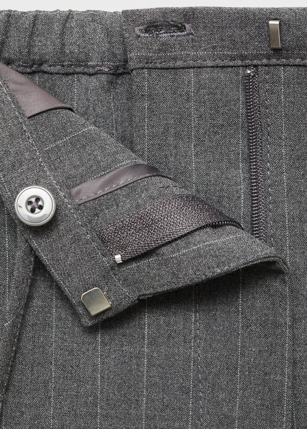 Chalk-stripe straight trousers - Dark Navy