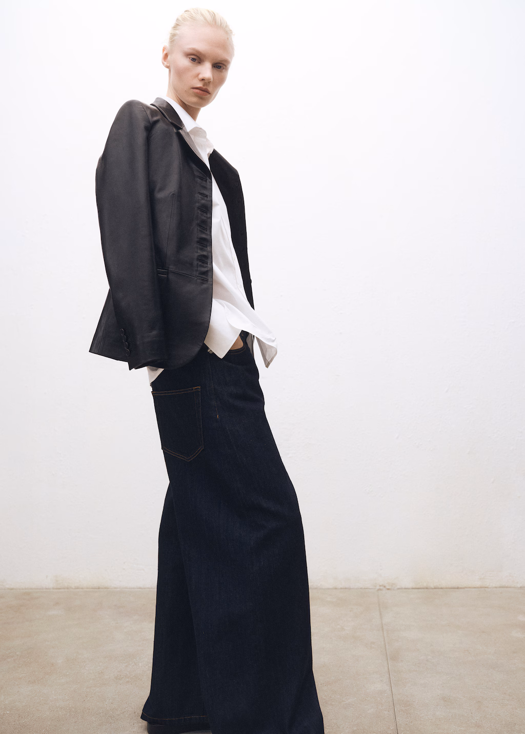 High-rise wideleg jeans rinse wash - Open Blue