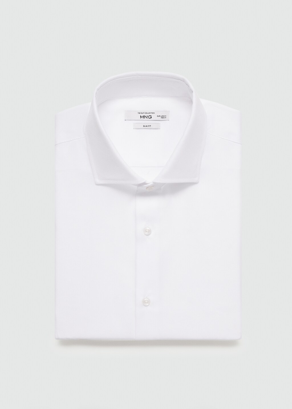 Slim-fit textured cotton suit shirt - White