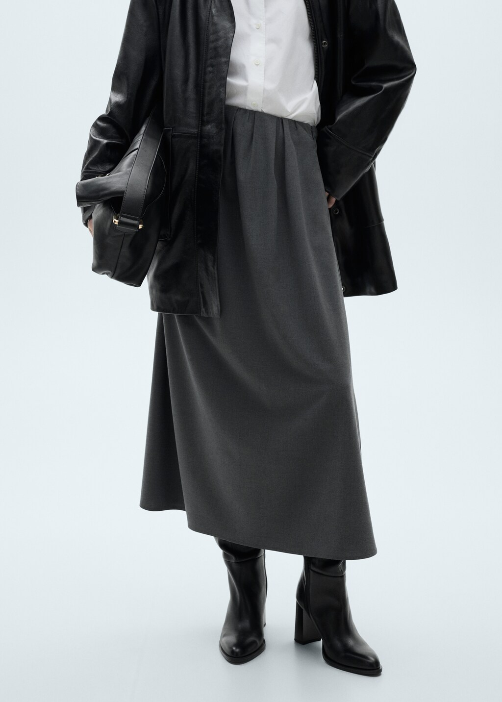 A-line pleated skirt - Grey