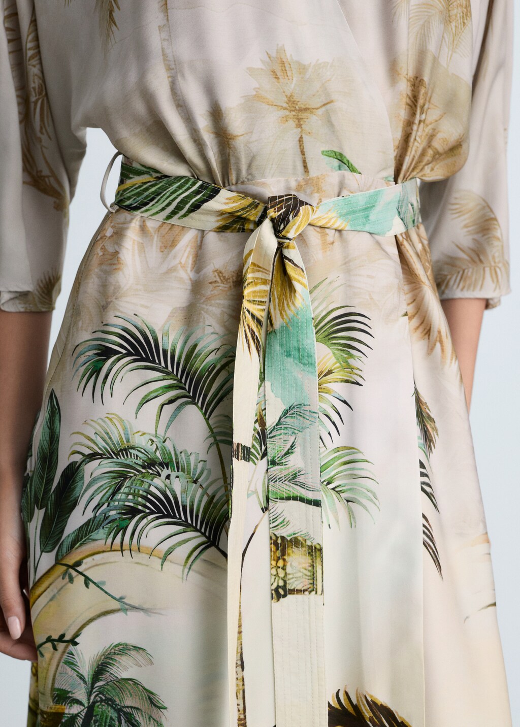 Crossover tropical dress - Ecru