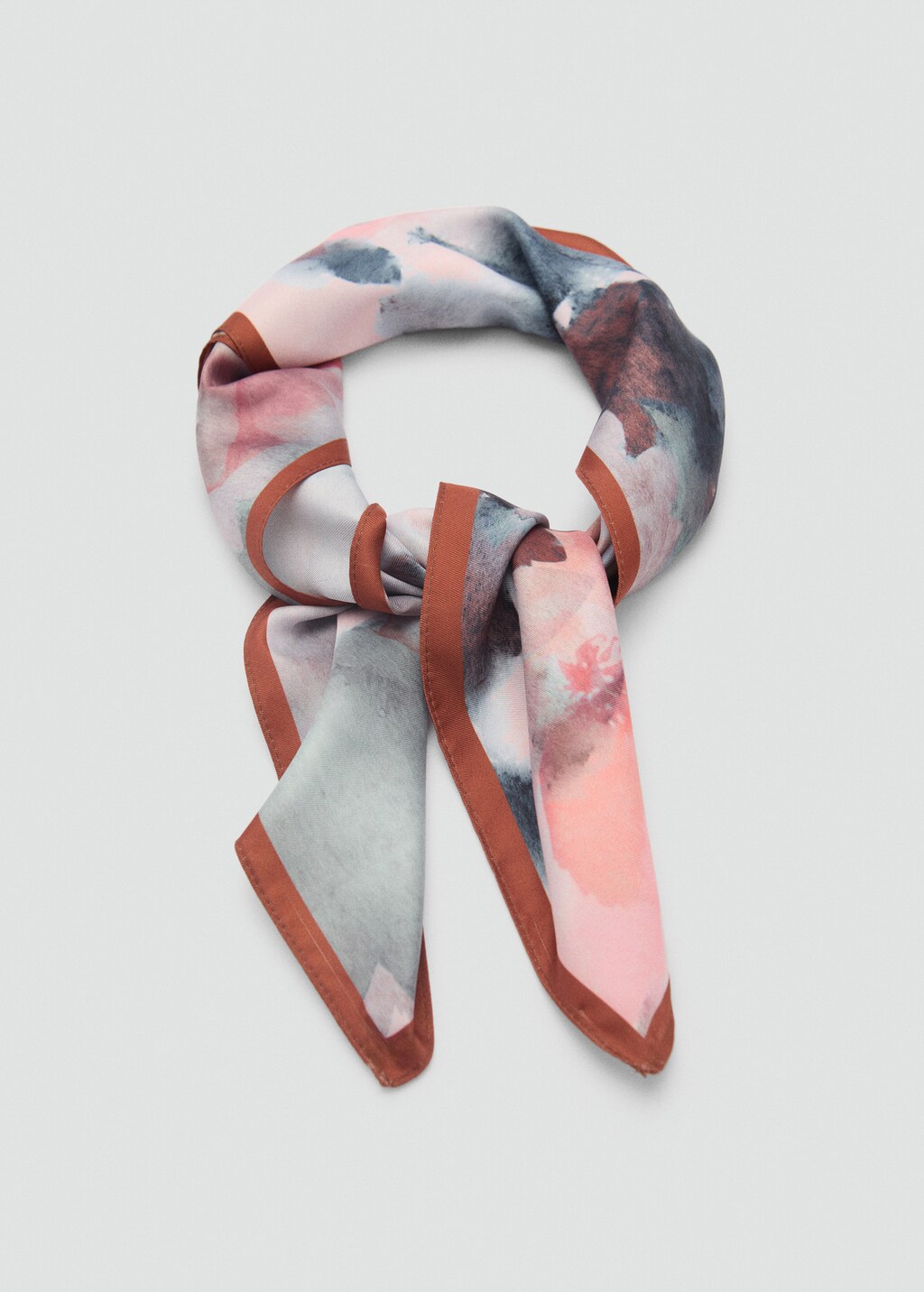 Printed satin scarf - Light Pink