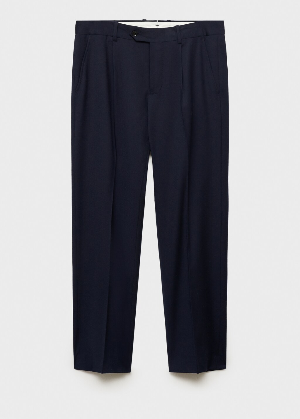 100% virgin wool flannel suit trousers - Dark Navy