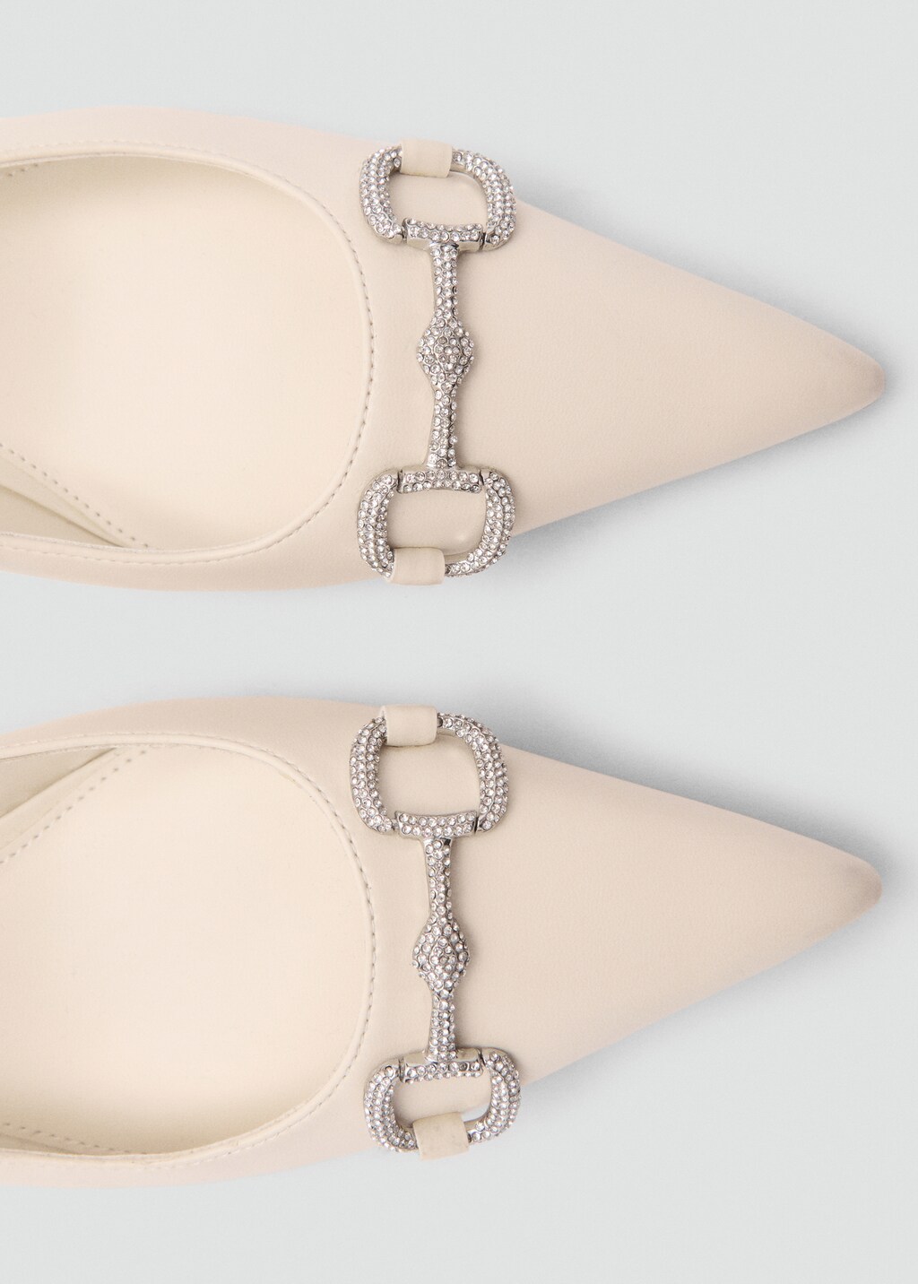 Crystal sling back shoes - Beige