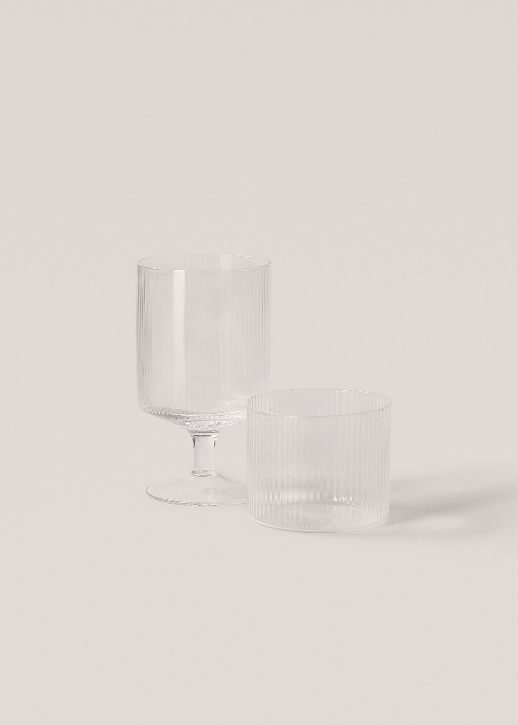 Striped glass goblet - Ice Grey