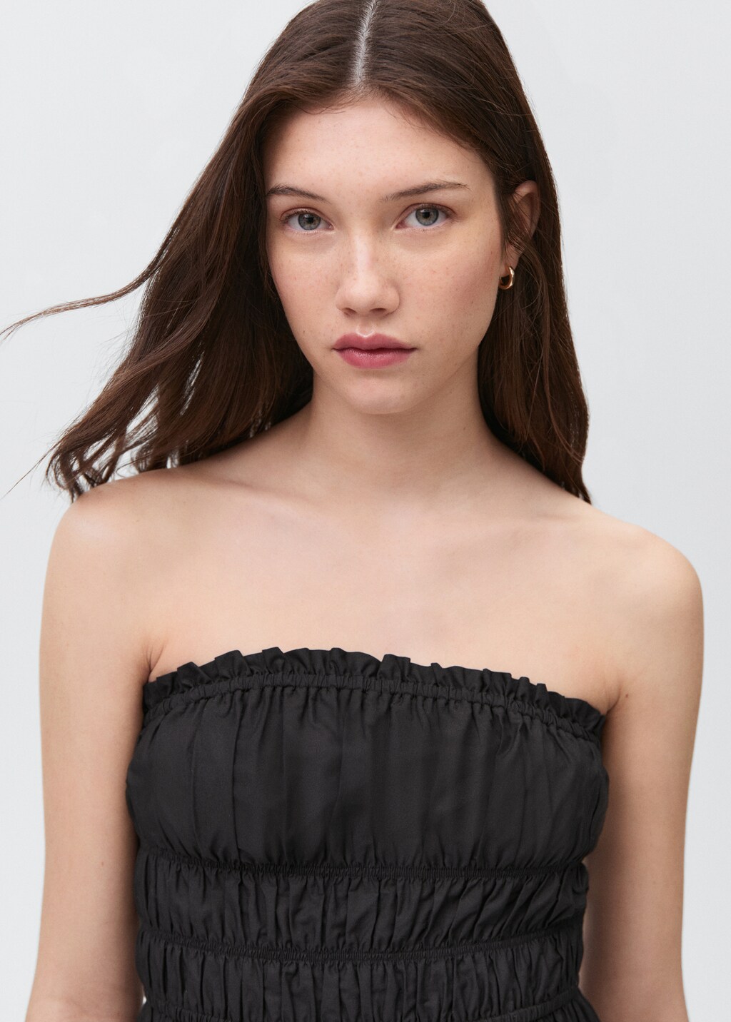 Flared dress with ruffled hem - Black
