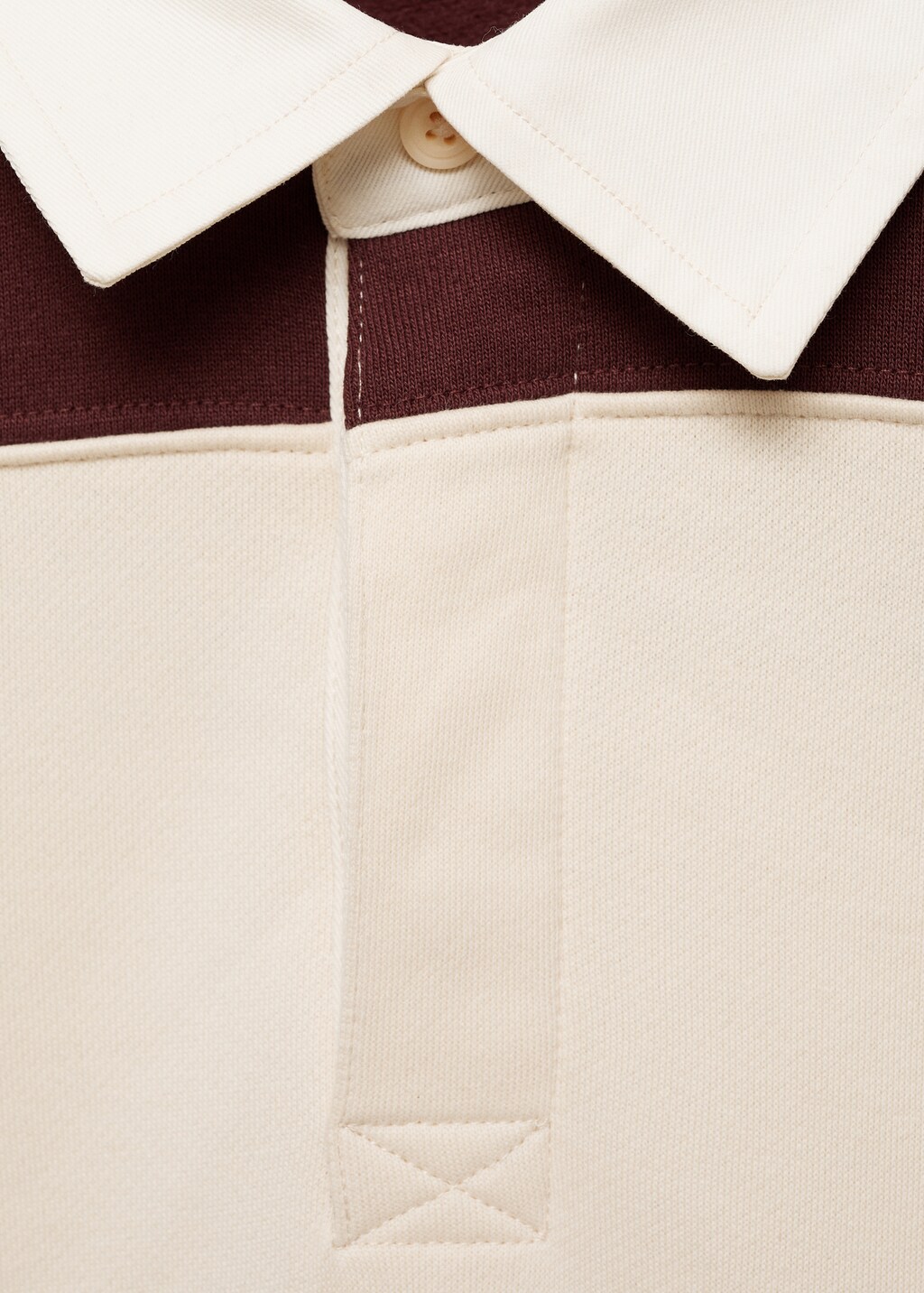 Striped cotton polo sweatshirt - Dark Navy