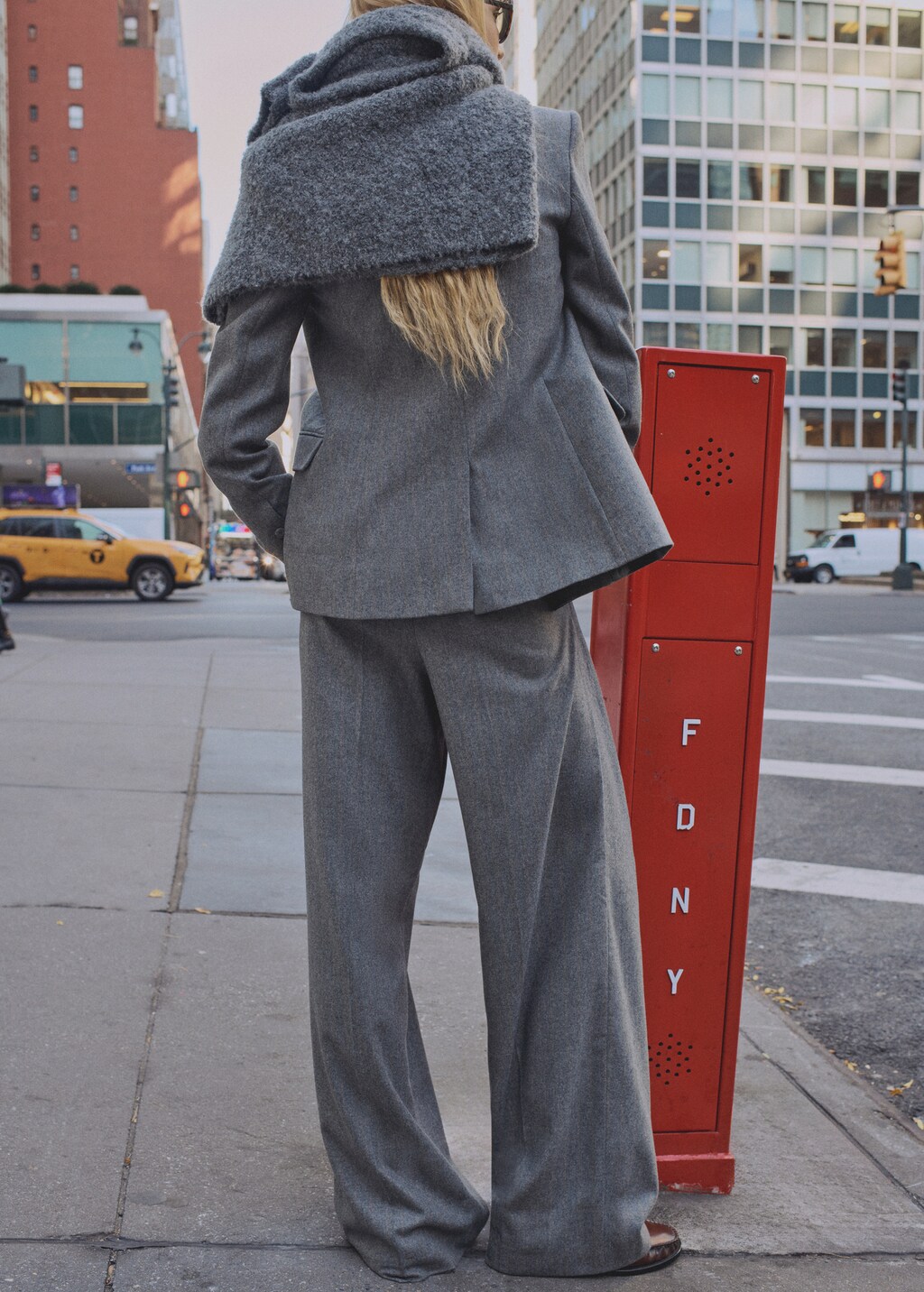 Wool-blend suit trousers - Grey