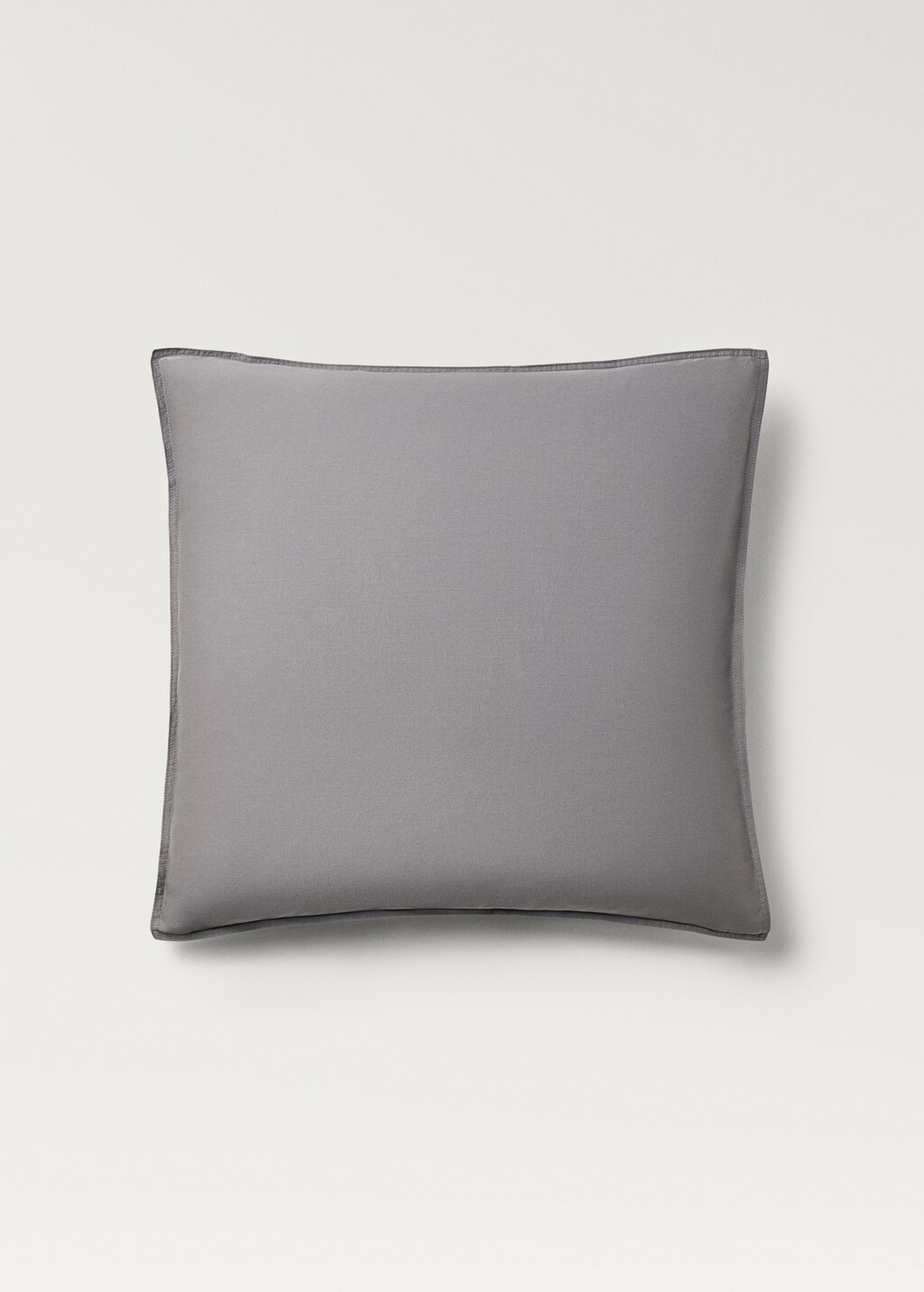 Washed satin cotton pillowcase with double stitching, 60x60cm - Russet