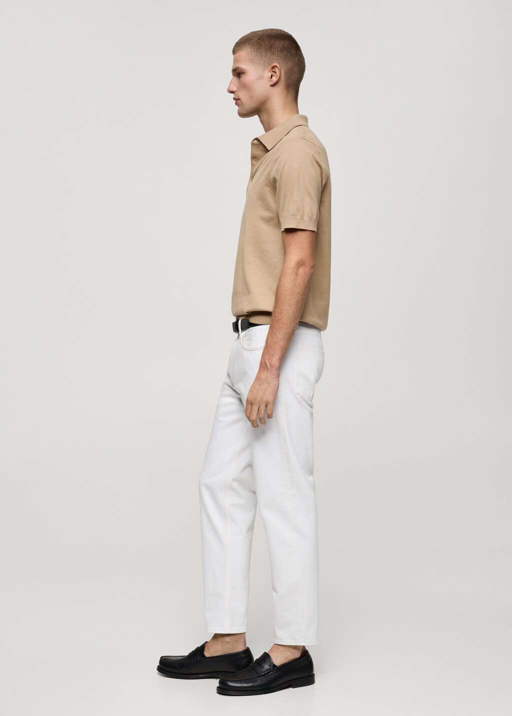 Cropped tapered-fit jeans - Bleach Blue