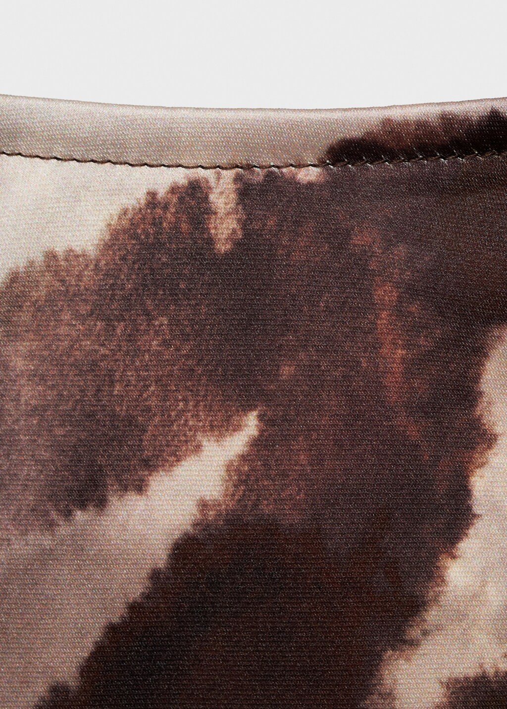 Long satin zebra skirt - Brown