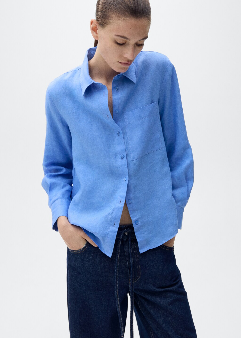 Pocket linen shirt - Off White