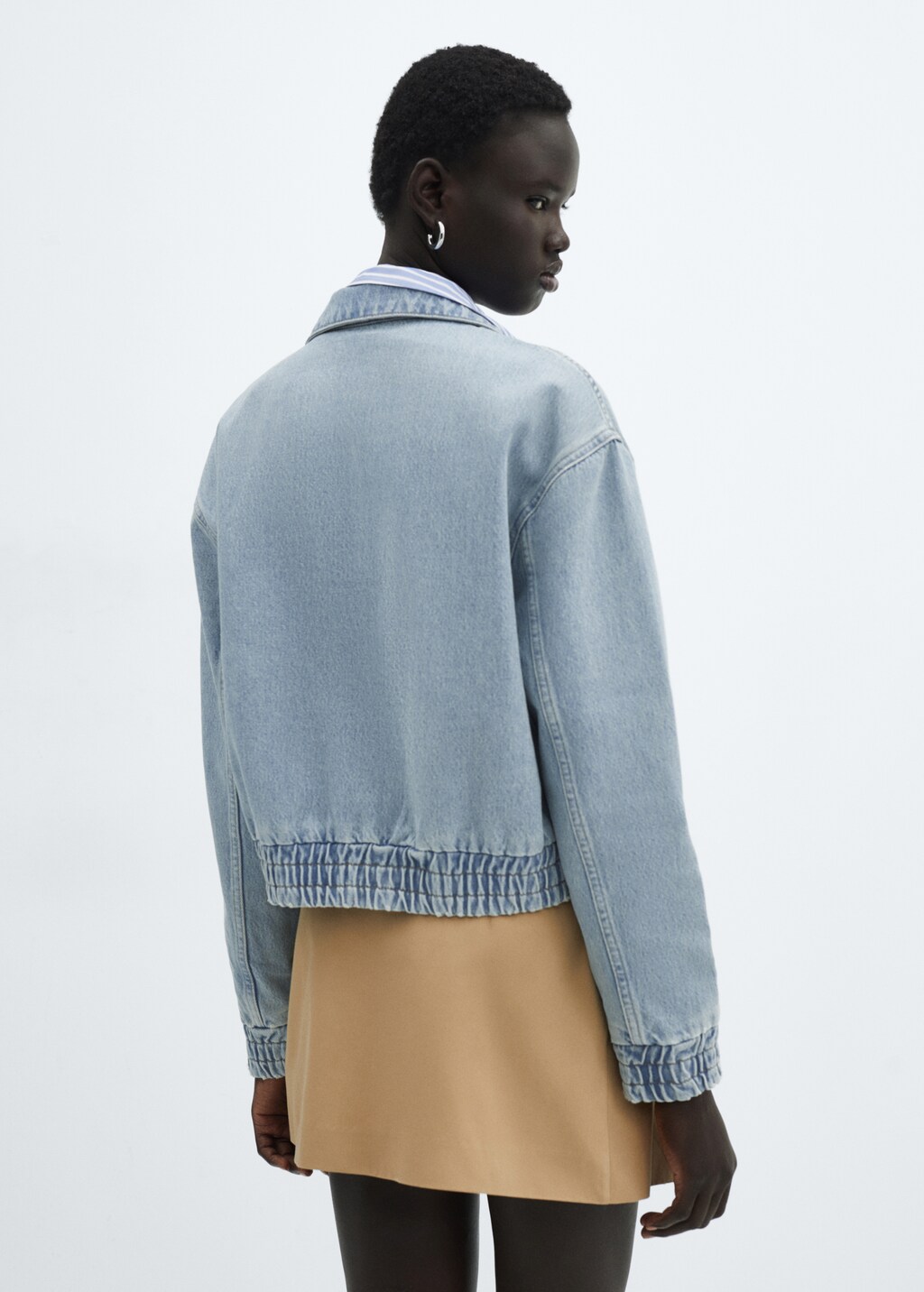 Denim bomber jacket - Sand