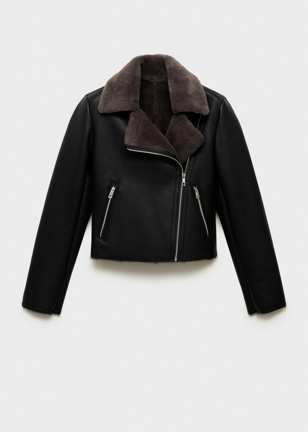Jacket with shearling-effect lining - Black