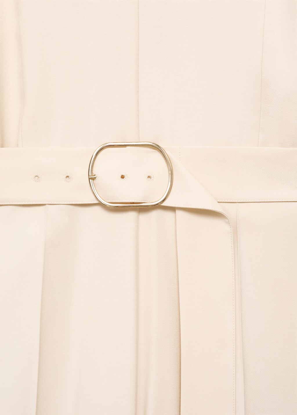 Long jumpsuit with belt and buckle - Ecru