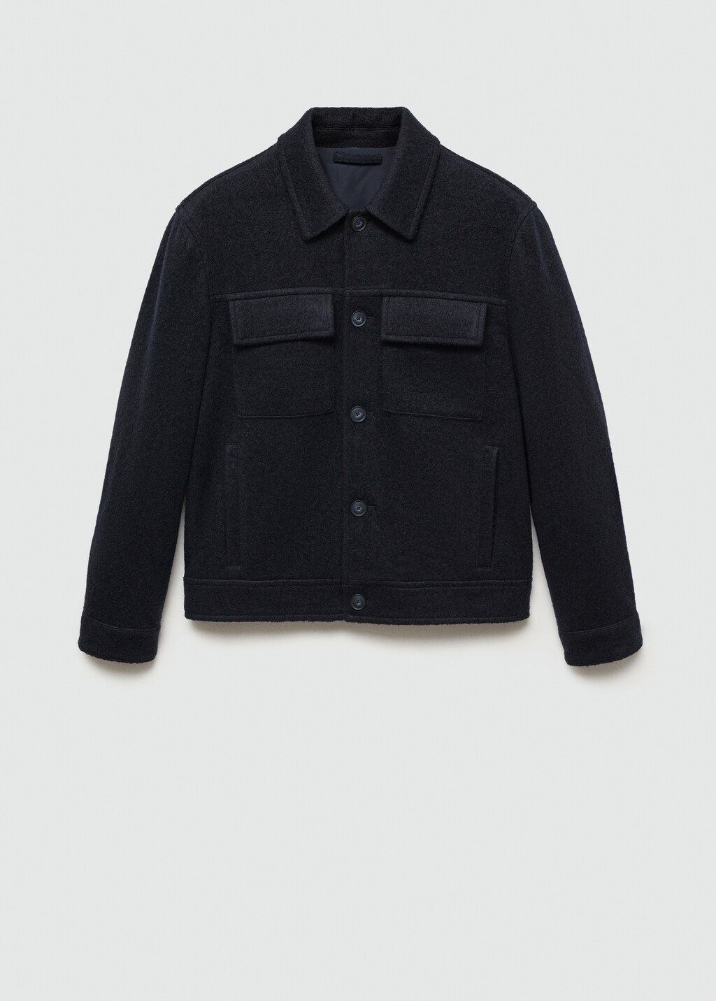 Wool jacket with pockets - Dark Navy