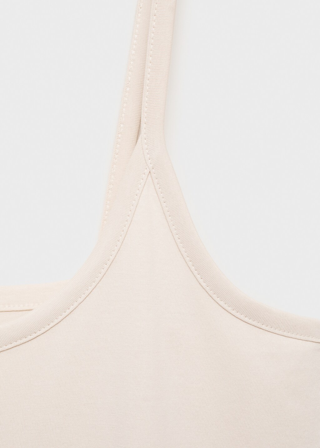 Plain cotton nightgown with straps - Medium Grey