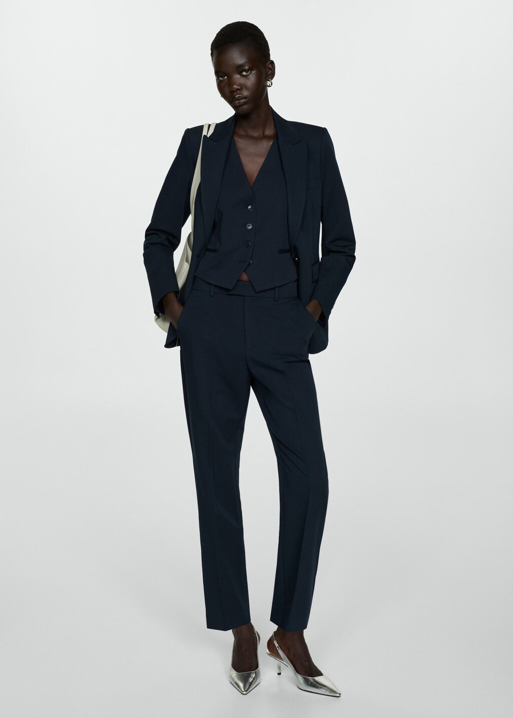 Suit waistcoat with buttons - Black