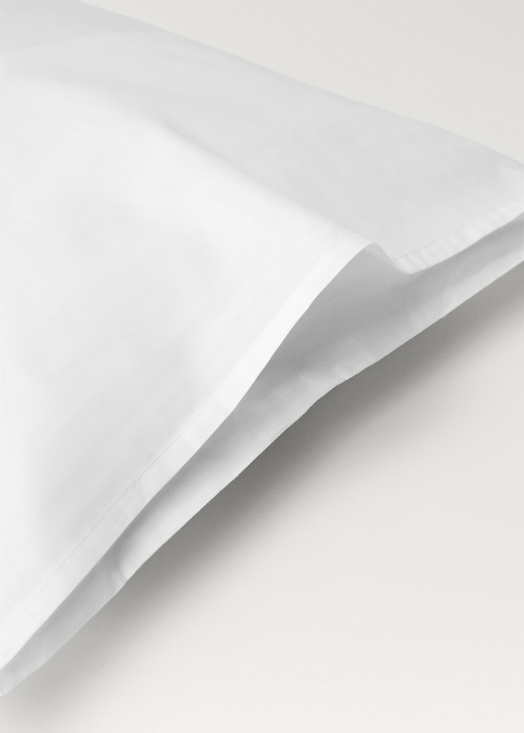 Cotton percale pillowcase with hemstitch 60x60 cm - White