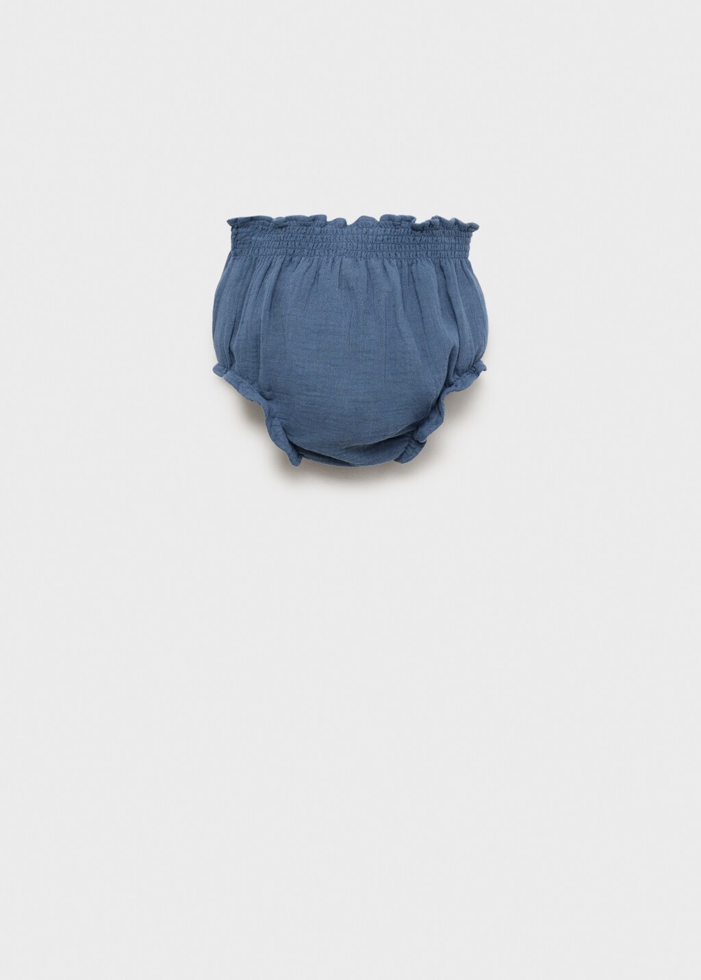 Denim-effect cotton shorts - Dark Navy