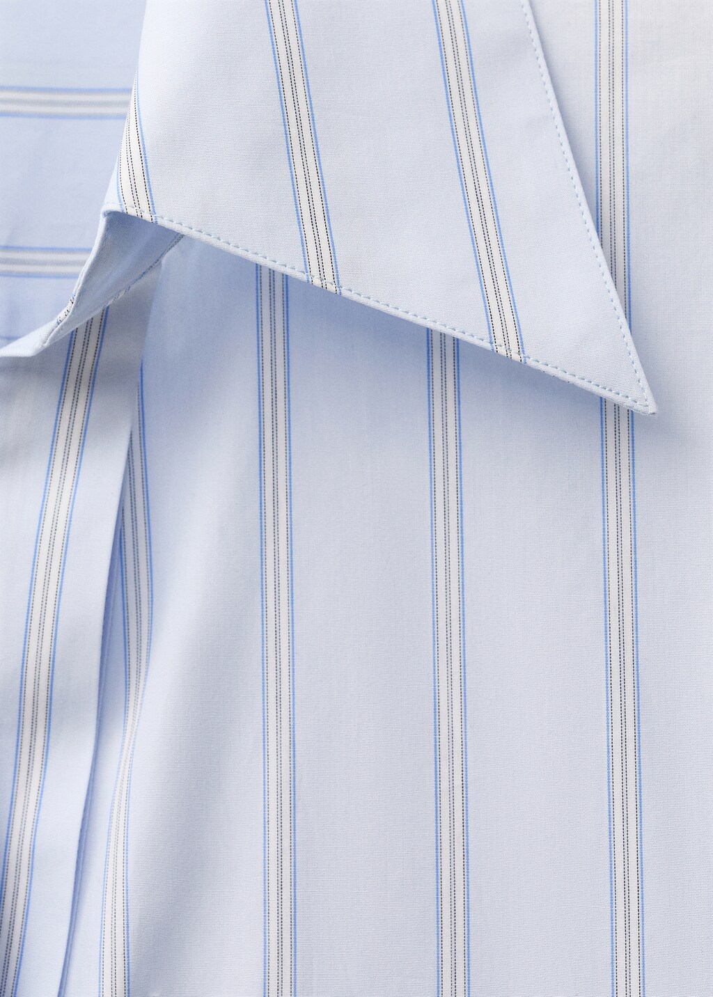 Regular striped cotton shirt - Sky Blue