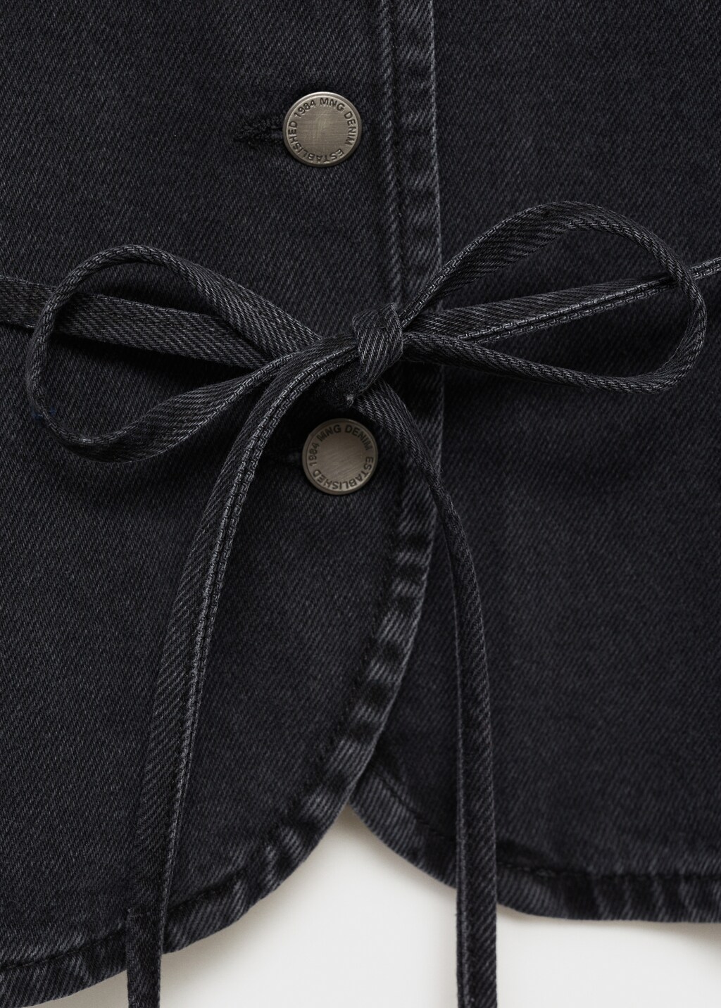 Denim waistcoat with bow - Open Grey