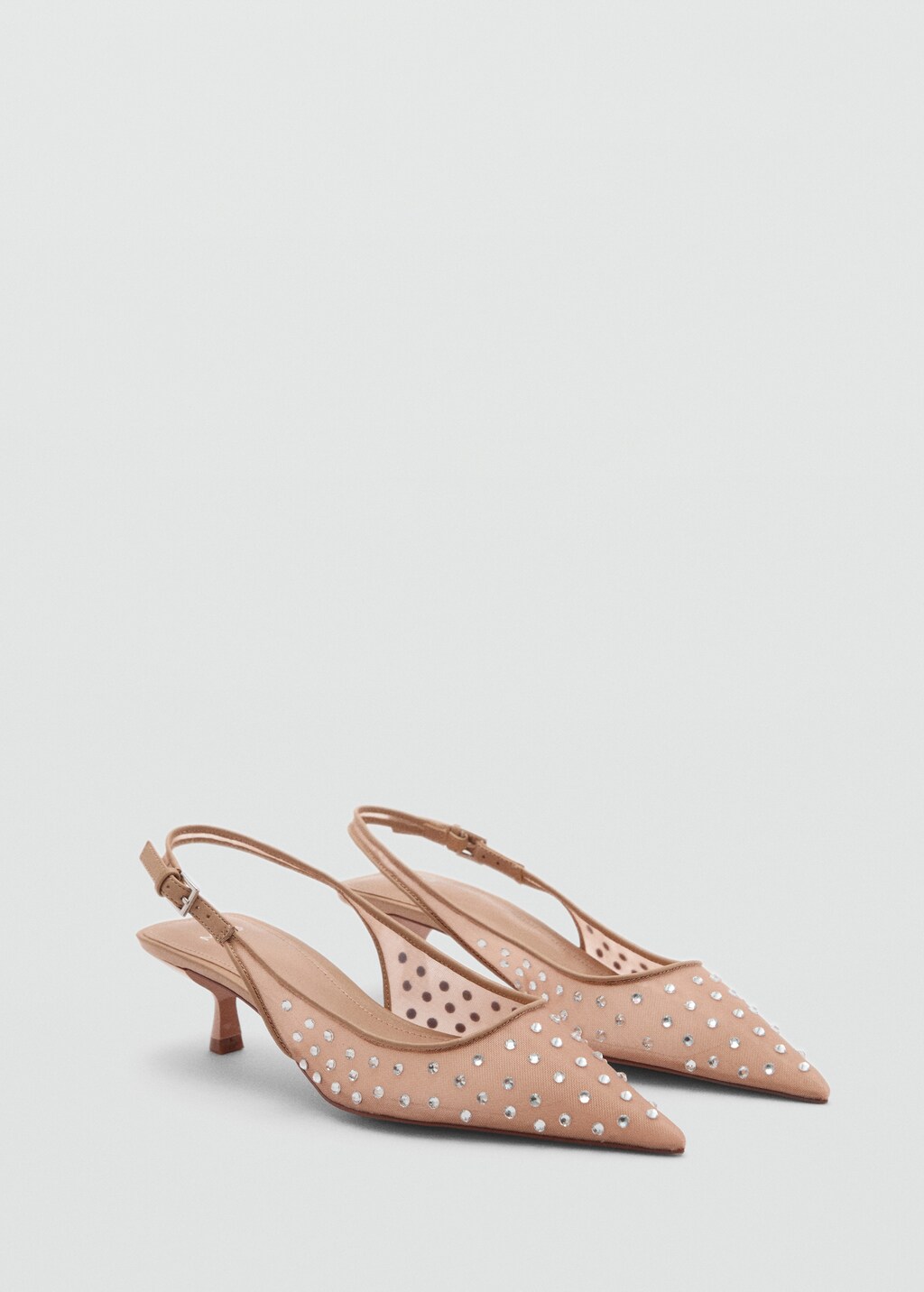 Crystal heel shoe - Nude