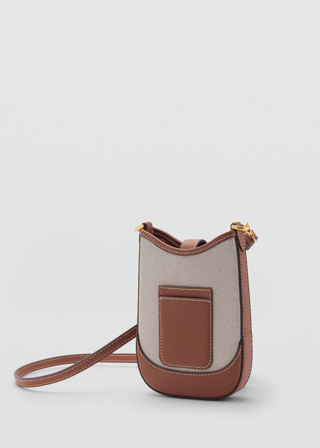 Contrasting canvas mobile case - Leather