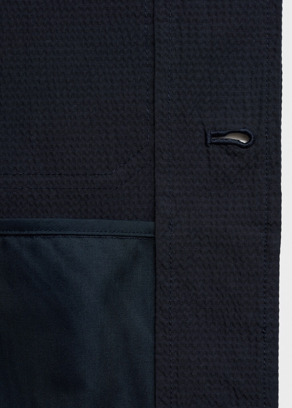 Cotton seersucker jacket - Dark Navy