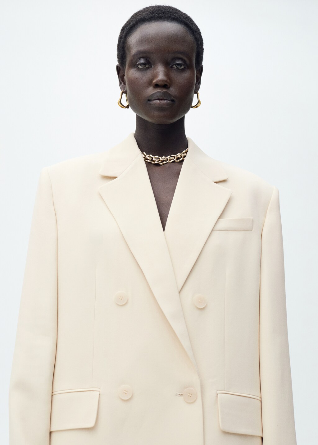 Double-breasted suit jacket - Vanilla