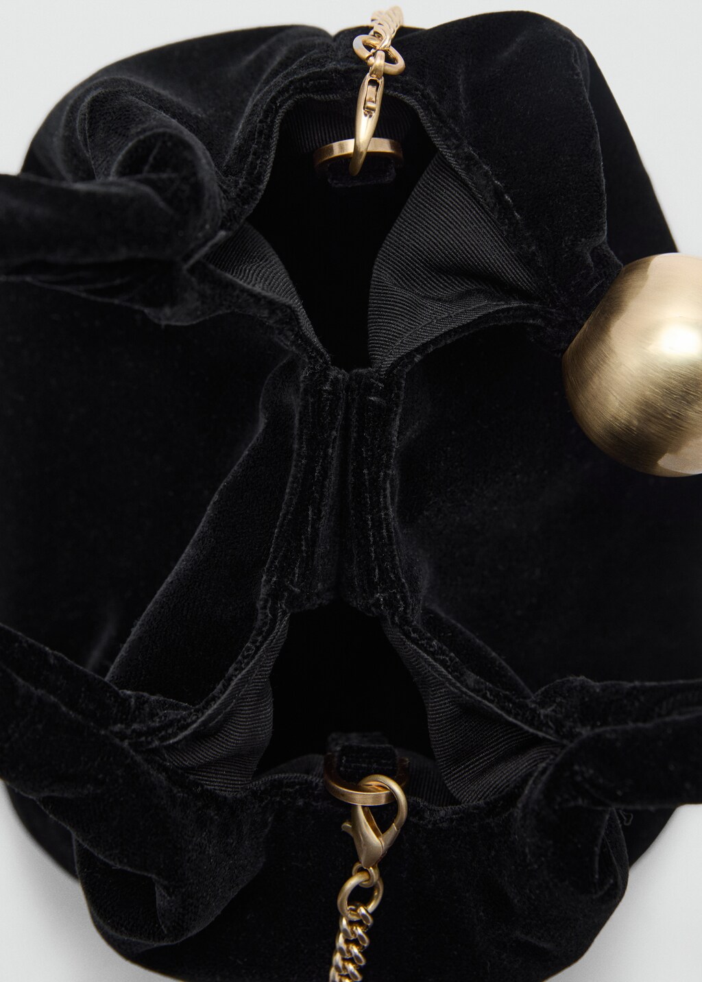 Velvet bag with ball detail - Black