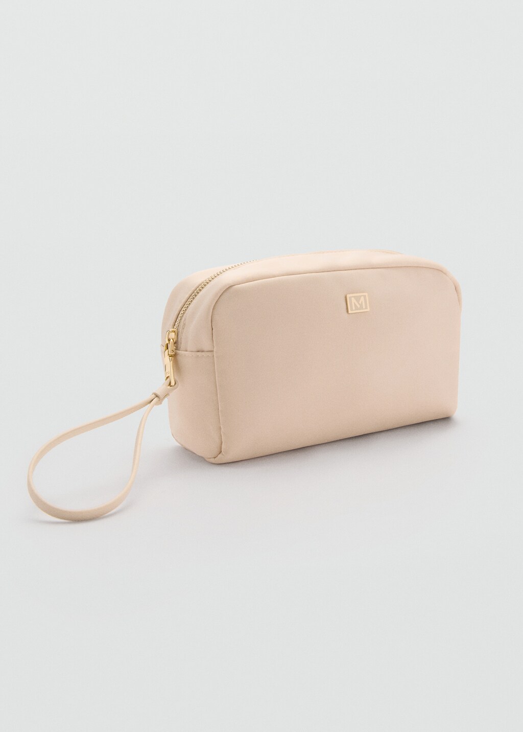 Zipped toiletry bag with logo - Beige