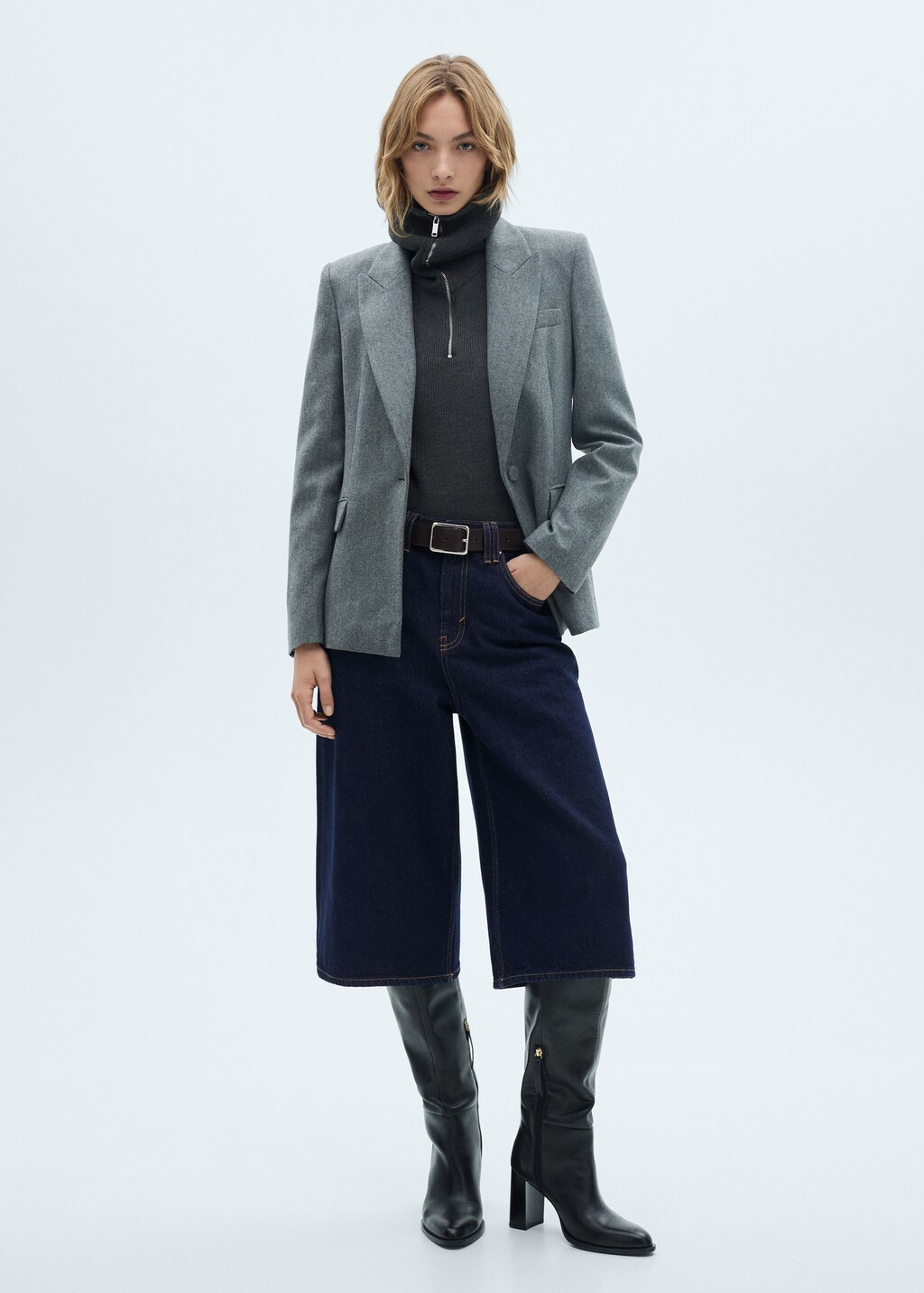 Rinse-wash denim bermuda shorts - Open Blue