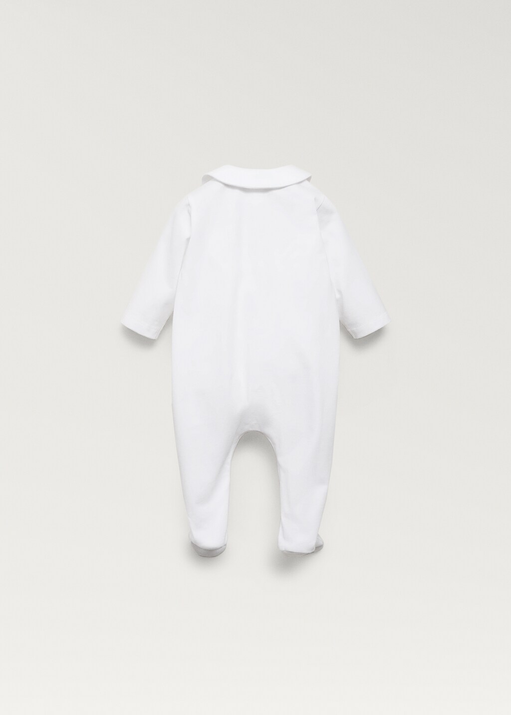 Babydoll-neck bodysuit pyjamas - White