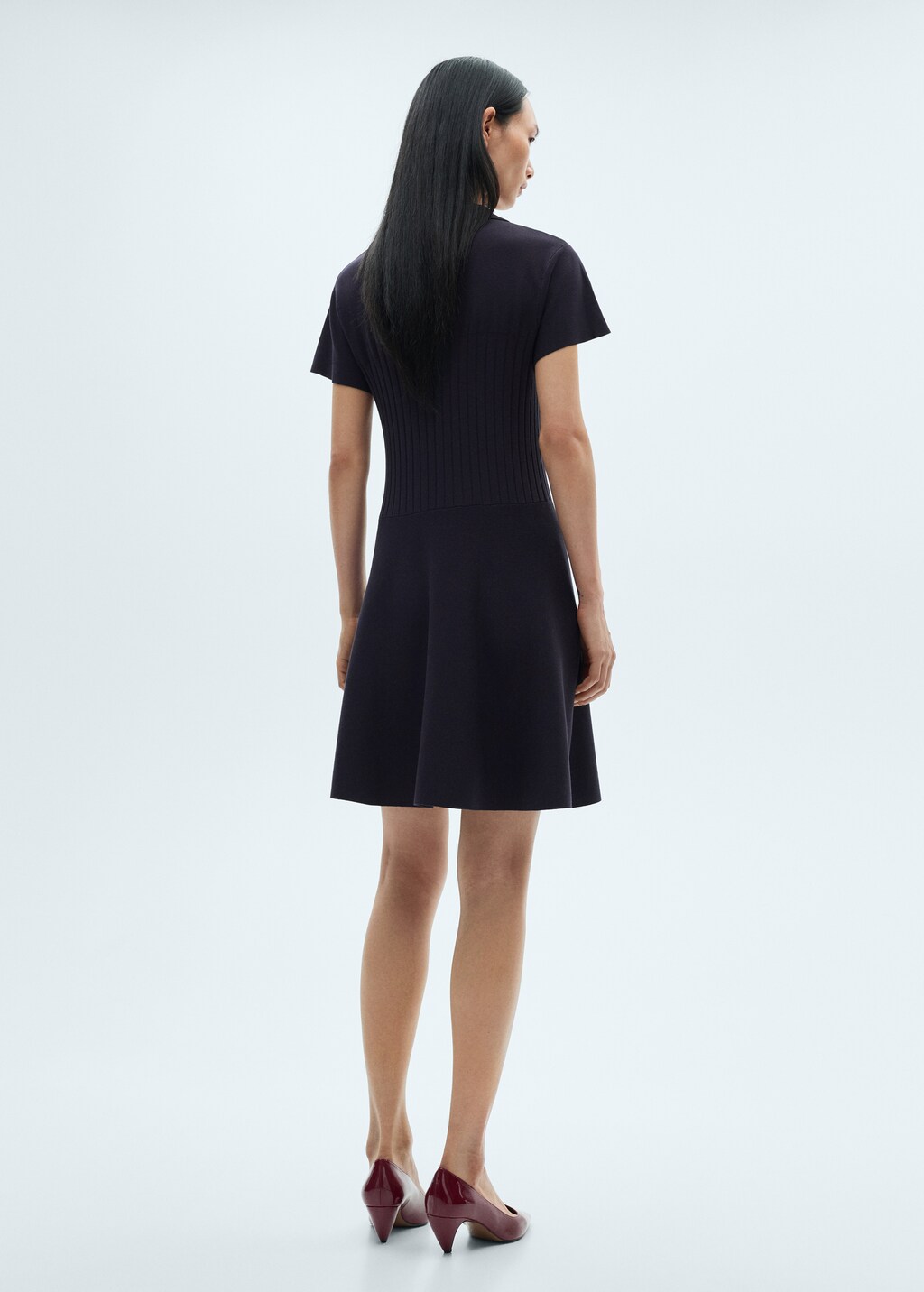 Button knit dress - Navy