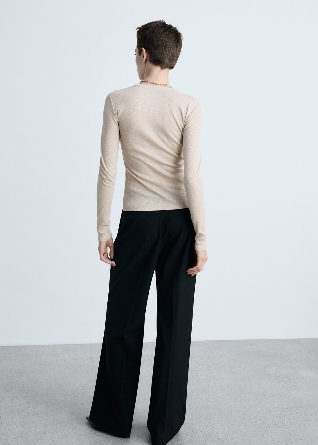 Lurex knitted t-shirt - Black