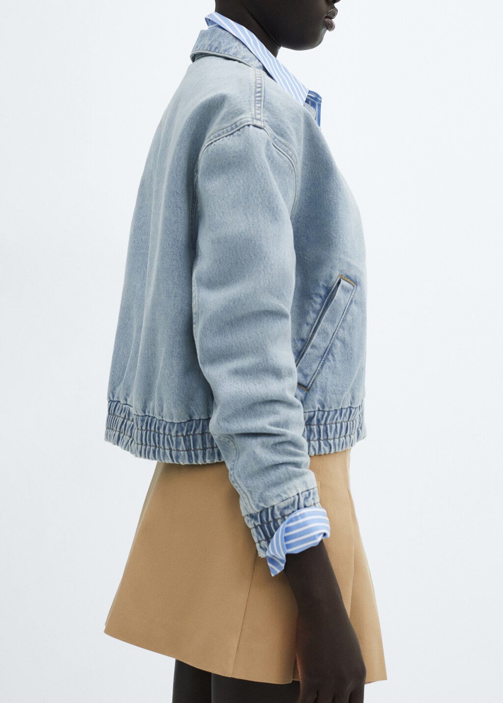 Denim bomber jacket - Sand