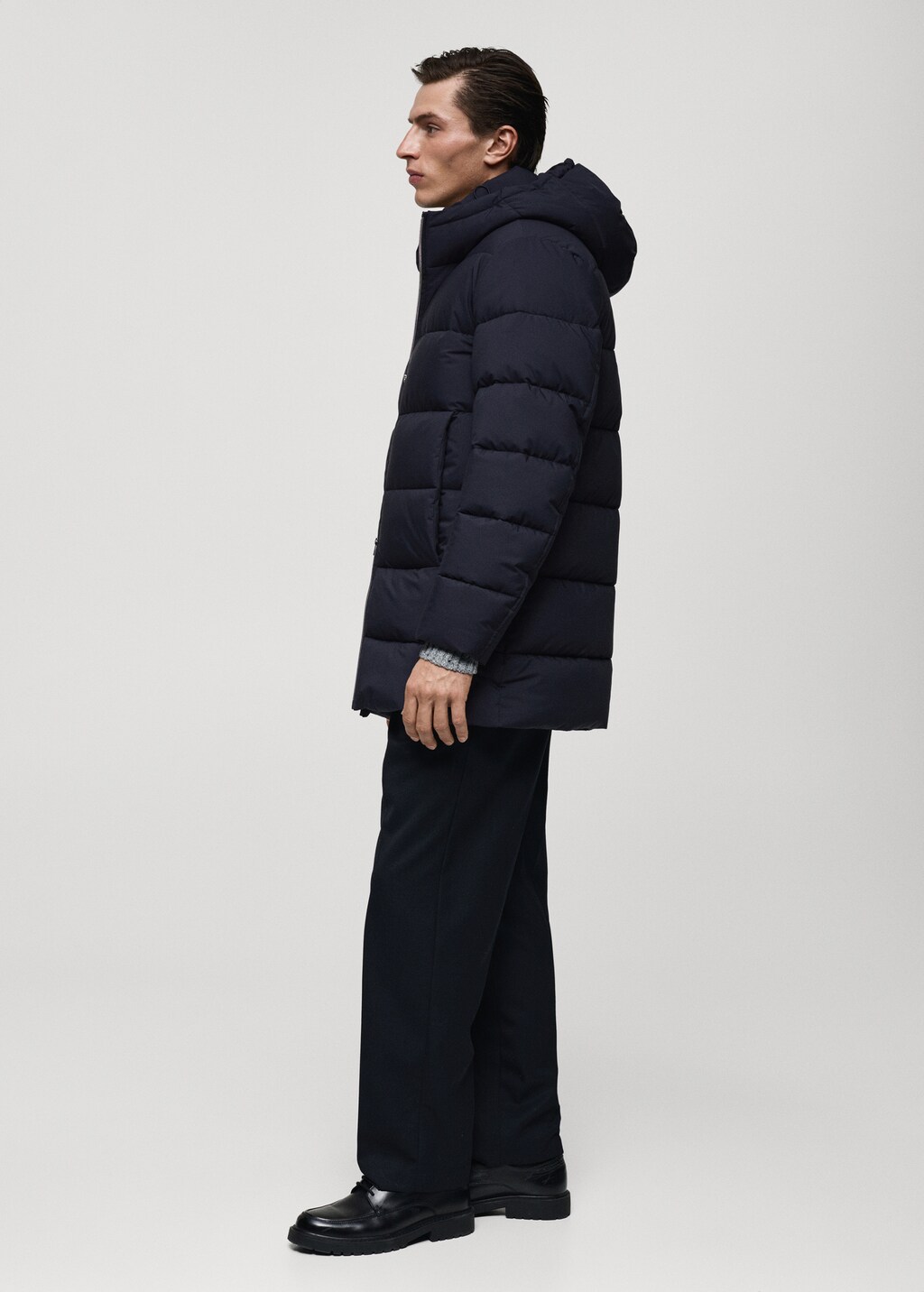 Water-repellent quilted coat - Dark Navy